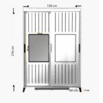 Ντουλάπα ρούχων Pasific 120x60x216cm καρυδί μελαμίνη ed9134 - Image 2