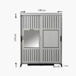 Ντουλάπα ρούχων Pasific 140x60x216cm καρυδί μελαμίνη ed9136 - Image 2