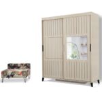 Ντουλάπα ρούχων Pasific 160x60x216cm oak μελαμίνη ed9138 - Image 5