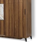Ντουλάπα ρούχων Pasific 170x60x216cm καρυδί μελαμίνη ed9140 - Image 4