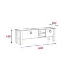 Έπιπλο τηλεόρασης Rose λευκό 140x35x44 8cm ed9148 - Image 2