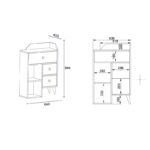 Συρταριέρα Star Atlantic Pine άσπρη μελαμίνη 64x40 3x94 6cm ed9149 - Image 2