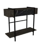 Κονσόλα Lisbon σκούρο γκρι μαύρο μάρμαρο μελαμίνη 90x29 6x82εκ ed914 - Image 5