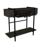 Κονσόλα Lisbon σκούρο γκρι μαύρο μάρμαρο μελαμίνη 90x29 6x82εκ ed914 - Image 4