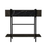 Κονσόλα Lisbon σκούρο γκρι μαύρο μάρμαρο μελαμίνη 90x29 6x82εκ ed914 - Image 3