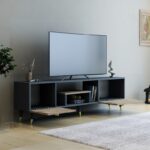 Έπιπλο τηλεόρασης Irma καρυδί ανθρακί 150x29 6x41 6cm ed9152 - Image 5