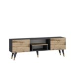 Έπιπλο τηλεόρασης Irma καρυδί ανθρακί 150x29 6x41 6cm ed9152 - Image 4