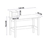 Γραφείο London λευκό 120x60x76 8cm ed9154 - Image 2