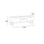 Έπιπλο τηλεόρασης Suzi άσπρο 150x35 3x48 8cm ed9157 - Image 2