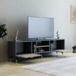 Έπιπλο tv Rudy καρυδί ανθρακί 180x29 6x41 6cm ed9161 - Image 5