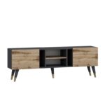 Έπιπλο tv Rudy καρυδί ανθρακί 180x29 6x41 6cm ed9161 - Image 4