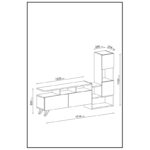 Έπιπλο τηλεόρασης Harmony Ciragan ανθρακί χρώμα 122x31 6x53 3cm ed9171 - Image 2