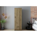 Ντουλάπα ρούχων Santa καρυδί μελαμίνη 60x47 1x187cm ed9174