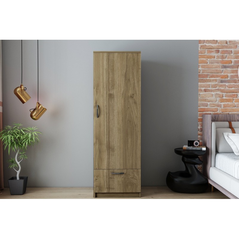 9174_0-800x800 Ντουλάπα ρούχων Santa καρυδί μελαμίνη 60x47 1x187cm ed9174 - Image 1