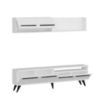 Έπιπλο τηλεόρασης Mono άσπρο χρώμα 180x29 5x45 8cm ed9177 - Image 3