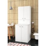 Ραφιέρα πλυντηρίου Palmira άσπρο μελαμίνη 70x67x90εκ ed9180