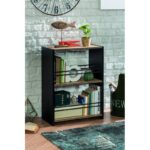 Βιβλιοθήκη Black μαύρο δρυς μελαμίνη 52x28x72εκ ed9200