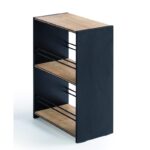 Βιβλιοθήκη Black μαύρο δρυς μελαμίνη 52x28x72εκ ed9200 - Image 5