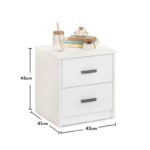 Κομοδίνο Bianco 43 6x41 5x46 3cm μελαμίνη ed9207 - Image 2