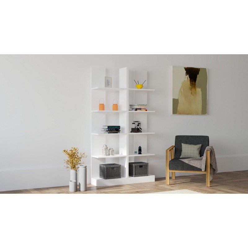 920_0-800x800 Βιβλιοθήκη Ikiz άσπρο μελαμίνη 100x25 8x187εκ ed920 - Image 1