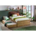 Κρεβάτι Mocha Pull out καρυδί μελαμίνη 93x24x194εκ ed9213