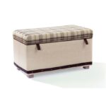 Σκαμπό Plaid Storage Ottaman μόκα 93x52x47εκ ed9218