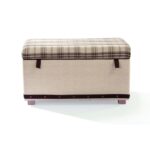 Σκαμπό Plaid Storage Ottaman μόκα 93x52x47εκ ed9218 - Image 2