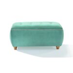 Σκαμπο Summer Storage Ottomani γαλάζιο ξύλινα πόδια 100x50x50εκ ed9233 - Image 2