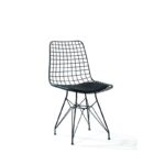 Καρέκλα Dark Metal μαύρη 53x45x82cm ed9234 - Image 4