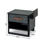 Κομοδίνο Dark Metal 54x40x52cm ed9240 - Image 2