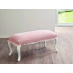 Σκαμπό Dream Ottoman ροζ ξύλινα πόδια 92x43x45εκ ed9249
