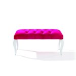 Σκαμπό Rosa Ottoman ροζ ξύλινα άσπρα πόδια 90x44x44εκ d9251 - Image 2