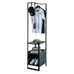 Έπιπλο εισόδου Dark μελαμίνη μεταλλικός σκελετός 40x48x187εκ ed9256 - Image 4