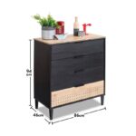 Συρταριέρα Cik μαύρο μελαμίνη 86x46x94εκ ed9273 - Image 3