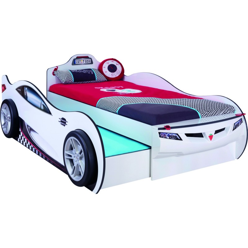 9307_0-800x800 Κρεβάτι αυτοκίνητο Coupe Carbed άσπρο μελαμίνη 107x209x82εκ ed9307 - Image 1