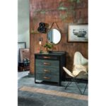 Συρταριέρα Metal μαύρο γκρι μελαμίνη 78x48x87εκ ed9311 - Image 5