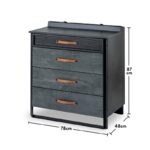 Συρταριέρα Metal μαύρο γκρι μελαμίνη 78x48x87εκ ed9311 - Image 3