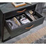 Συρταριέρα Metal μαύρο γκρι μελαμίνη 78x48x87εκ ed9311 - Image 2