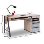 Γραφείο Tre 141x64x76cm μελαμίνη πολύχρωμο ed9314 - Image 4