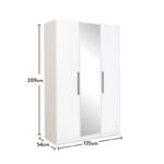 Ντουλάπα Doors άσπρο μελαμίνη 135x54 5x209εκ ed9318 - Image 3