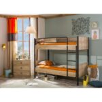 Κρεβάτι με κουκέτα Bunk μόκα μελαμίνη 106x208x171εκ ed9319