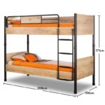 Κρεβάτι με κουκέτα Bunk μόκα μελαμίνη 106x208x171εκ ed9319 - Image 2
