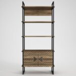 Βιβλιοθήκη Trentuno καρυδί μαύρο χρώμα 90x39x180cm ed932 - Image 5