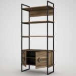 Βιβλιοθήκη Trentuno καρυδί μαύρο χρώμα 90x39x180cm ed932 - Image 4