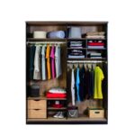 Ντουλάπα Black Sliding δρυς μαύρο μελαμίνη 164x59x206εκ ed9333 - Image 4