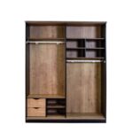 Ντουλάπα Black Sliding δρυς μαύρο μελαμίνη 164x59x206εκ ed9333 - Image 3