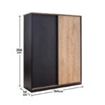 Ντουλάπα Black Sliding δρυς μαύρο μελαμίνη 164x59x206εκ ed9333 - Image 2