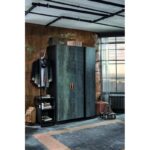 Ντουλάπα Dark Metal πετρόλ μελαμίνη 132x62x210εκ ed9337