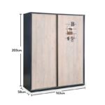 Ντουλάπα ρούχων Trio συρόμενη 163x58x203cm ed9338 - Image 2