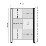 Βιβλιοθήκη Sinistra Atlantic Pine μαύρο χρώμα μελαμίνη 89x35xH127cm ed933 - Image 2